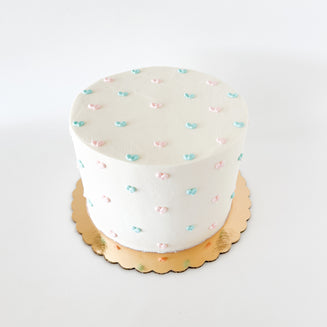 GF Friendly Chocolate Heart Gender Reveal Cake