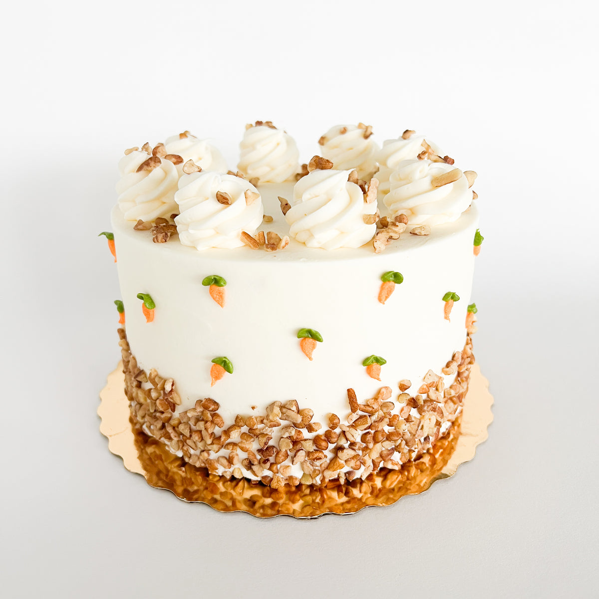 Piped Pecan Praline Carrot Cake