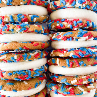 Patriotic Confetti Cookie Sandwiches