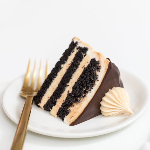 Chocolate Peanut Butter Cake Slice