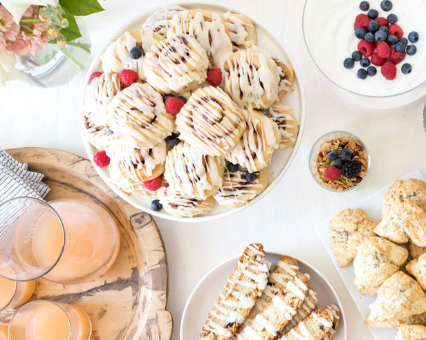 Table of catered baked goods