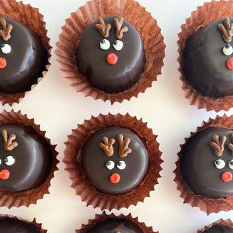 Reindeer Flourless Chocolate Espresso Tortes