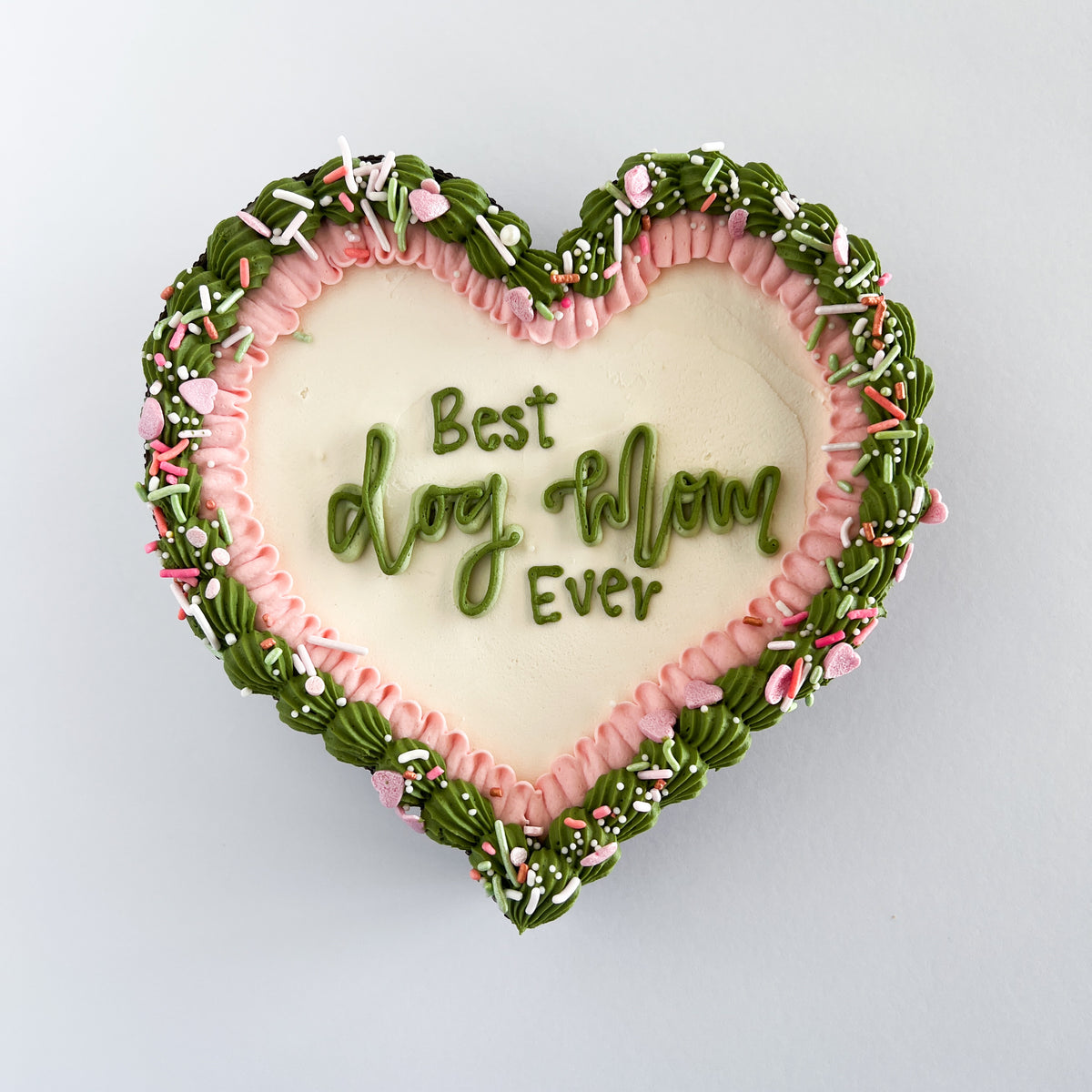 Cat Mom or Dog Mom Heart Cake
