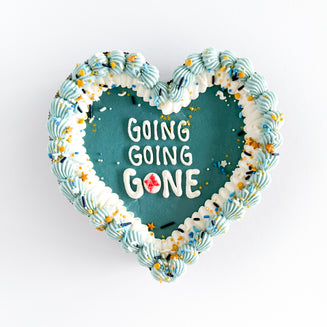 Going Going Gone Heart Cake