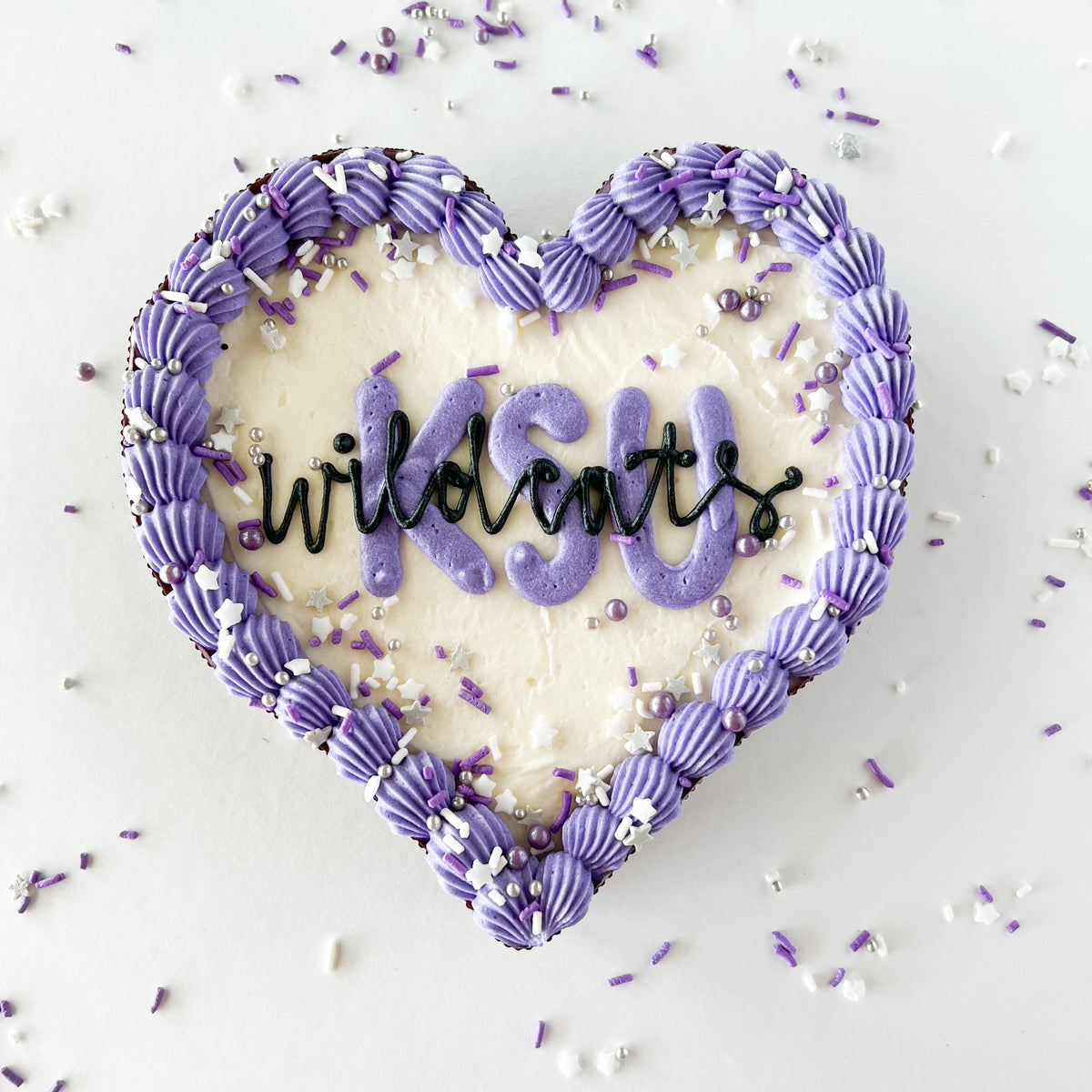 KSU Wildcats Heart Cake