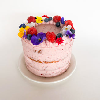 Floral Lemon Raspberry Cake