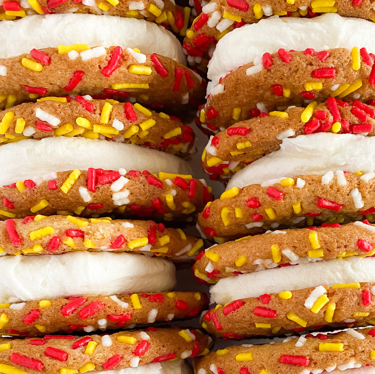 Chiefs Confetti Cookie Sandwiches