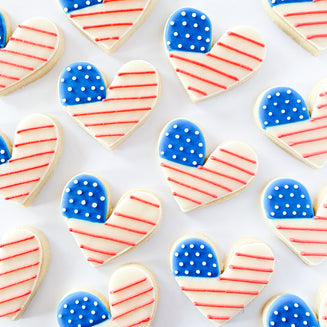 Flag Heart Sugar Cookies